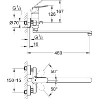 Универсальный смеситель GROHE Eurosmart Cosmopolitan 32847000
