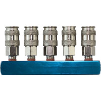 Разветвитель пневматический (1/4"F; 5 выходов рапид EURO) WIEDERKRAFT WDK-85MX