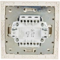 Двойной выключатель с подсветкой LEZARD RAIN крем 703-0303-112