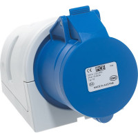 Настенная розетка PCE 32А 220V 1P+N+E IP44 123-6