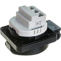 Встраиваемая розетка PCE 16A 220V 2P+E IP54 50х50 подключение сзади, черная 105-0s