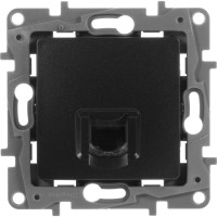 Розетка Legrand компьютерная RJ45 категория 6 UTP Legrand Etika антрацит 672653