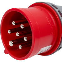 Кабельная вилка семиконтактная PCE 16А 380V 6P+E IP44 с никелированными контактами 017-6v