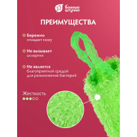 Мочалка из полипропилена Банные Штучки Киви 40х16 см, 60х16 см с ручками 40176