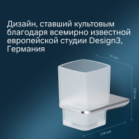 Стеклянный стакан с настенным держателем, хром AM.PM A50A34300
