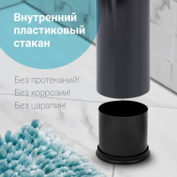 Ерш для унитаза с подставкой ЛАЙМА металл, черный, глянцевый, 604960