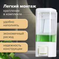 Диспенсер для жидкого мыла ЛАЙМА наливной, 0,48 л, ABS пластик, белый, 605052