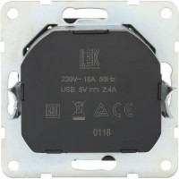 Розетка LK Studio с з/к + 2хUSB разъем, 2А, черный бархат 868008-1