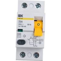 Выключатель дифференциального тока IEK 2п 25A 100mA тип AC ВД1-63 ИЭК MDV10-2-025-100