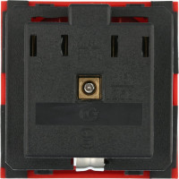 Розетка Экопласт с заземляющим контактом, со шторками, красный LK45 851107-1