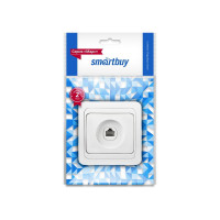 Компьютерная розетка Smartbuy RJ45 1-местная белая Марс SBE-02w-S1-RJ