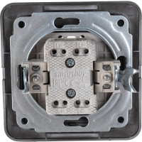 Выключатель Smartbuy 1-клавишный с индикатором 10А черный Марс SBE-02b-10-SW1-1-c