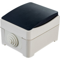 Выключатель Smartbuy 1-клавишный 10А, IP 54 Сатурн SBE-04w-10-SW1-0