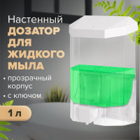 Диспенсер для жидкого мыла ЛАЙМА PROFESSIONAL ORIGINAL, наливной, 1 л, прозрачный, пластик 605773