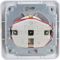 Розетка Smartbuy 1-местная с заземлением 16А серебро Марс SBE-02s-16-S1-Z-c