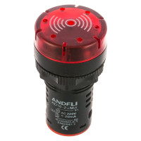Лампа сигнальная ANDELI Свето-Звуковая Красная AD16-22SM D22 мм AC 220В ADL21-001