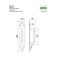 Дверная ручка-скоба Amig черная 102-280х45