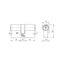 Цилиндровый механизм AJAX AX100/60 mm 25+10+25 PB латунь 5 кл. 39827