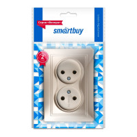 Розетка Smartbuy 2-местная без заземления 10А шампань, Венера SBE-01c-10-S2-N-c