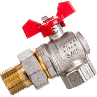 Шаровой кран Terma RED 3/4 угловой с американка 26154