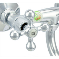 Двуручный смеситель для умывальника Juguni JGN0840 кран-букса керамическая, хром/мах. 0402.659