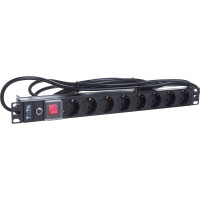 Блок розеток TWT 19 8 шт. Schuko, 16A 250V, шнур питания 3.0 м PDU19-16A8P-3.0