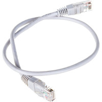 Патч-корд TWT RJ45-RJ45, 4 пары, UTP, категория 5е, 0.5 м, серый, 45-45-0.5-GY