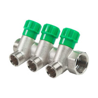 Коллектор KROMWELL с регулируемыми вентилями и переходами на резьбу, 3 выхода EU.ST3078135 3x34x12_k