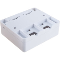 Настенная коробка LANMASTER на 2 кейстоуна, со шторками, белая, LAN-SA2/S-WH