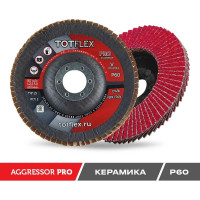 Круг лепестковый торцевой AGGRESSOR-PRO 2 (125x22 мм; V; P60) TOTFLEX 4631148128255