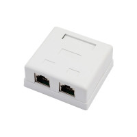 Настенная розетка TWT 2 порта RJ-45, категория 5е, экранированная, белая, SM2-4545/S-WH