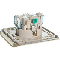 Розетка LUXAR Deco с/у с з/к шампань с рифленой рамкой, 250В 16А 4606400620327