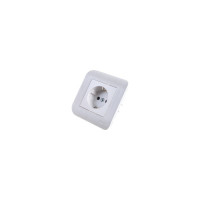 Розетка LUXAR Deco с/у без з/к серебро с рифленой рамкой, 250В 16А 4606400620273