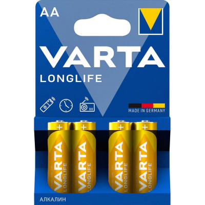 Батарейки Varta LONGLIFE AA BL4 4008496525157 4106101414 RPL00325