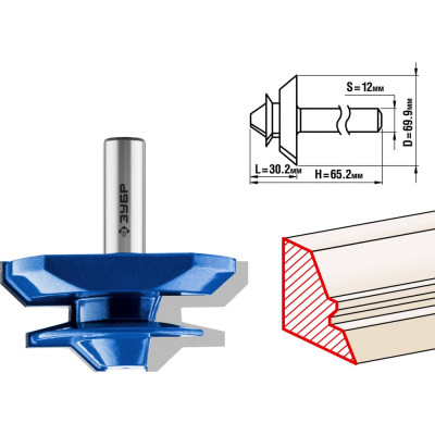 Кромочная фреза для углового сращивания ЗУБР ПРОФ. 28724-69.9