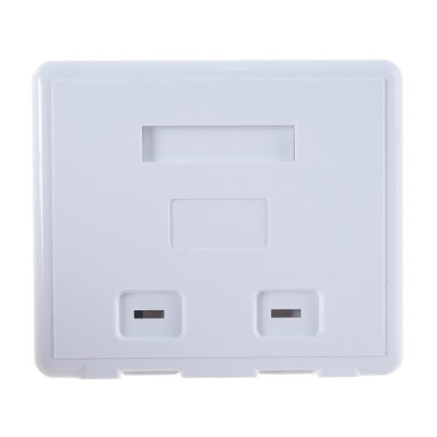 LANMASTER Коробка настенная на 2 кейстоуна, со шторками, белая, LAN-SA2/S-WH