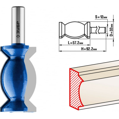 Кромочная фигурная фреза ЗУБР №9 ПРОФ. 28720-32