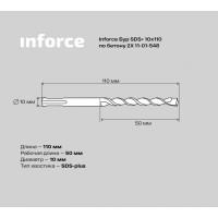 Inforce Бур SDS+ 10х110 по бетону 2X 11-01-548