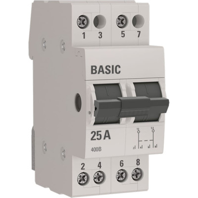 Трехпозиционный переключатель EKF 2P 25А Basic SQtps-2-25