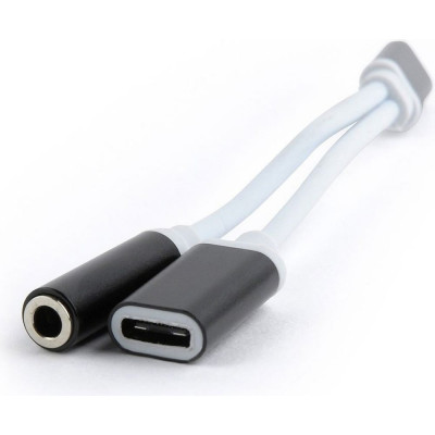 Cablexpert Переходник USB USB Type-C/Jack3.5 F+ Type-C F черный блистер CCA-UC3.5F-02