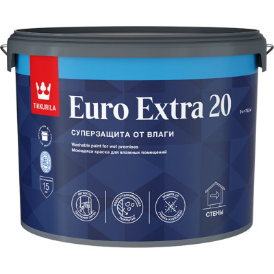 Tikkurila EURO EXTRA 20 краска моющаяся для влажных помещений, база A 9 700001107