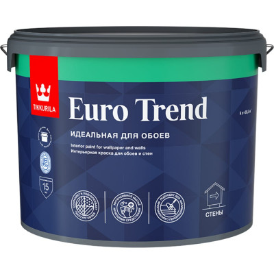 Tikkurila Краска для обоев и стен EURO TREND A мат 9л 700009620