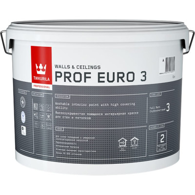 Интерьерная моющаяся краска Tikkurila PROF EURO 3 700009632