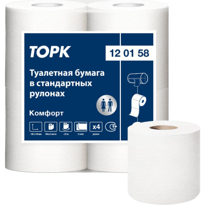 TORK Туалетная бумага Advanced в стандартных рулонах Т4 4 рул. в уп. арт.120158 21158