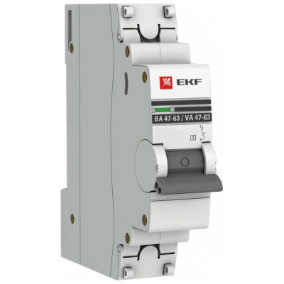 EKF Автоматический выключатель 1P 13А C 4,5kA ВА 47-63 PROxima mcb4763-1-13C-pro