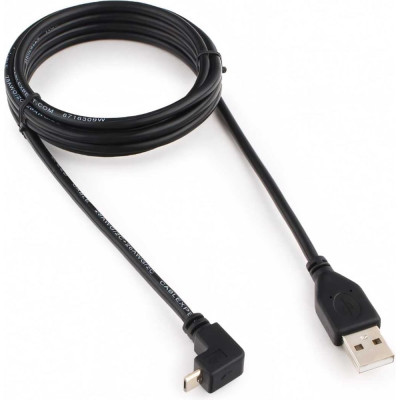 Cablexpert Кабель USB 2.0 Pro AM/microBM 5P угловой экран черный CCP-mUSB2-AMBM90-6