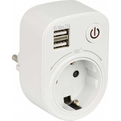 EKF Розеточный блокрозетка 2P E 16А, 2 USB разъема 5V 2,1A PROxima SB-01