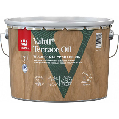 Tikkurila Масло для террас VALTTI TERRACE OIL EC 9 л 700010365