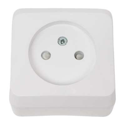 Розетка Systeme Electric 1-м ОП Этюд 16А без заземления, з/ш белая SchE PA16-002B