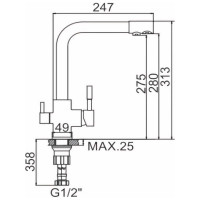 LEDEME Смеситель для кухни Картридж д.40мм с гайкой L4055-3 808270